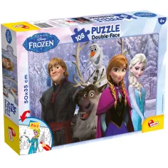 Frozen – El poder de la amistad 2 en 1 rompecabezas y libro para colorear de 108 piezas 50x35cm - Lisciani
