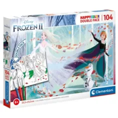Frozen II. Doble 2 en 1 104 piezas puzzle para colorear de doble cara - Clementoni