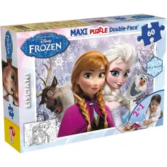 Frozen Los hermanos 2 en 1 60 piezas maxi puzzle y colorear 70x50cm - Lisciani