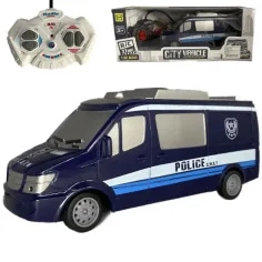 Furgón de policía RC con control remoto SWAT con luz 27MHz a escala 1/32 de 25cm