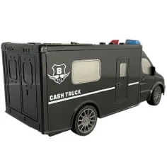 imagen de Furgón de transporte de dinero RC con control remoto con efectos de luz y sonido a escala 1:18 de 20cm 2