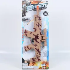 Fusil de asalto camuflado con mira y efectos de sonido