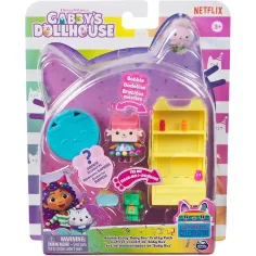 Gabi casa de muñecas: Muebles amarillos de Burbuja Kitty con accesorios sorpresa - Spin Master
