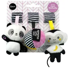 GaGaGu: Peluches de Logo - Panda, Pelota y Mono