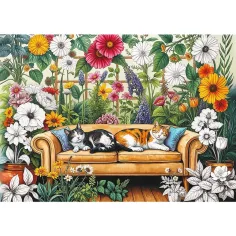 imagen de Gatos en el jardín de flores – rompecabezas creativo de 500 piezas – Trefl 2