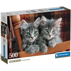 Gatos grises 500 piezas HQC rompecabezas - Clementoni
