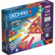 Geomag Glitter paneles de 35 piezas magnéticas de construcción brillantes