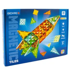 Geomag: Magnetic Tiles Gems Rocket set de cohetes de 32 piezas
