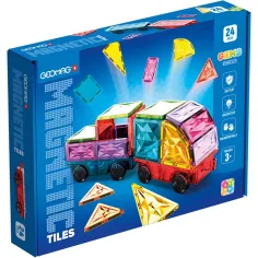 Geomag: Magnetic Tiles Gems vehículos magnéticos set de 24 piezas
