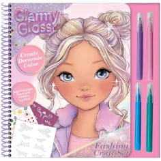 imagen de Glammy Gloss: Conjunto creativo de diseñador de moda y colorear con rotuladores y pegatinas 1