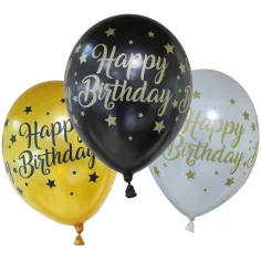 Globo de cumpleaños "Happy Birthday" con 6 unidades