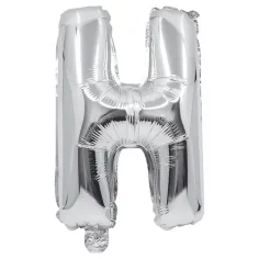 Globo de foil en forma de letra en color plata – letra H 32cm