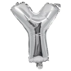 Globo de foil en forma de letra en color plata – letra Y 32cm