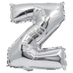 Globo de foil en forma de letra en color plata – letra Z 32cm