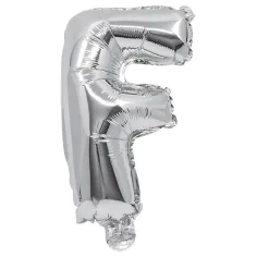 Globo de foil en forma de letra en color plateado – letra F 32cm