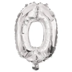 Globo de foil número 0 en color plateado – 86 cm