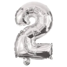 Globo de foil número 2 en color plateado – 86cm