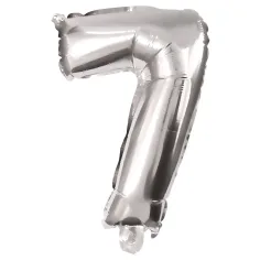 Globo de foil plateado con el número 7 – 86 cm