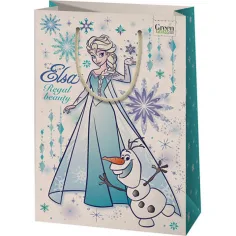 Gran bolsa de regalo premium de Elza con diseño de hierba verde de gran tamaño 26x14x33cm