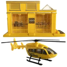 imagen de Gran conjunto de juego de construcción con vehículos y helicóptero de 9 piezas 2