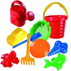 Gran set de arena con cubo ondulado de 10 piezas - D-Toys