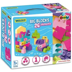 Gran set de bloques de construcción rosa de 26 piezas - Wader