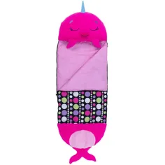 imagen de Happy Nappers: Almohada saco de dormir en forma de delfín rosa 137cm 2