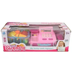 imagen de Happy Shopping: Caja registradora rosa con productos, sonido y accesorios 22x10x15cm 9