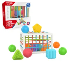 Happy World: Juego de clasificación de formas de 12 piezas para el desarrollo de habilidades