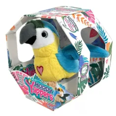 Happy Yappers loro de peluche interactivo azul