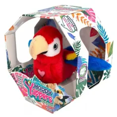 Happy Yappers loro de peluche interactivo rojo