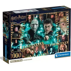 Harry Potter - El destino del mundo mágico puzzle de 1000 piezas con póster - Clementoni