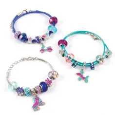 imagen de ¡Hazlo real! Set de creación de pulseras con medallas de cristal en azul claro 4