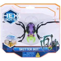 Hex Bots: Skitter Bot robot araña interactivo – verde-púrpura - Spin Master