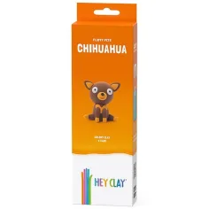 Hey Clay: Figura de perrito chihuahua suave y peludo con set de plastilina