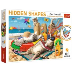Hidden Shapes: Vacaciones felinas puzzle de 1000 piezas - Trefl