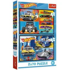 imagen de Hot Wheels - 2 x 70 piezas de rompecabezas - Trefl 1