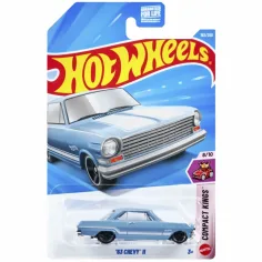 Hot Wheels: '63 Chevy II cochecito azul 1/64 - Mattel