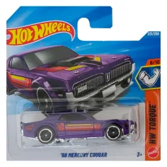 Hot Wheels: '68 Mercury Cougar coche pequeño morado 1/64 - Mattel