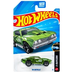 Hot Wheels: '69 Chevelle coche pequeño verde 1/64 - Mattel