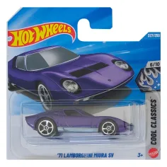 Hot Wheels: '71 Lamborghini Miura SV coche pequeño lila 1/64 - Mattel