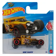 Hot Wheels: Bone Shaker coche pequeño amarillo 1/64 - Mattel