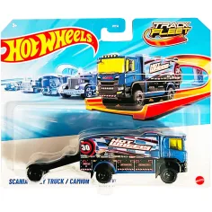 Hot Wheels: Camión de transporte Scania Rally Truck a escala 1/64 - Mattel