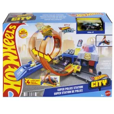 Hot Wheels City: Super comisaría de policía con cochecito - Mattel