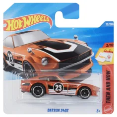 Hot Wheels: Datsun 240Z coche pequeño amarillo 1/64 - Mattel