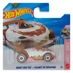 Hot Wheels: Donut Drifter coche blanco 1/64 - Mattel