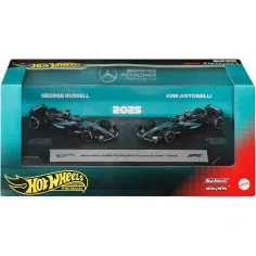 Hot Wheels F1 Coche Pequeño Paquete 2 - Mercedes: Antonelli + Russell - Mattel