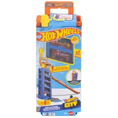 Hot Wheels: Garaje de inicio turbo con 2 coches pequeños - Mattel