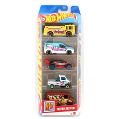 Hot Wheels Metro Sketch set de 5 coches en miniatura 1/64 – Mattel