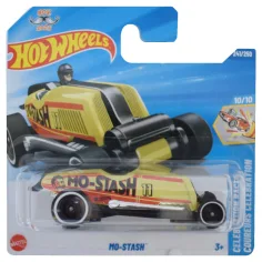 Hot Wheels: Mo-Stash coche pequeño amarillo 1/64 - Mattel